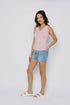 Joelle-Textured Vee Neck Tank